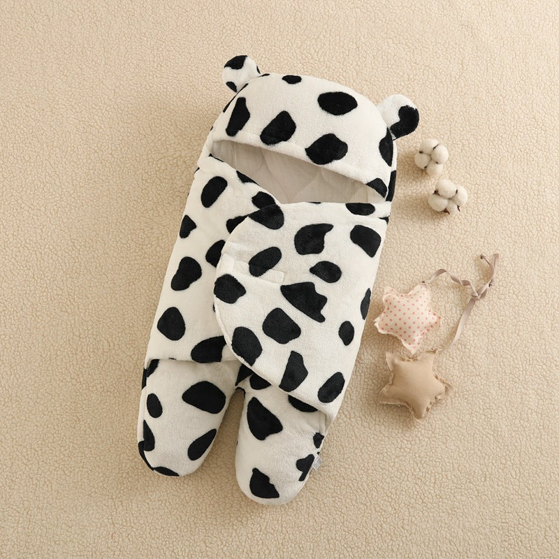 Flannel Split Legs Cows Printed Sleeping Bag For 16-24 Inches Reborn Dolls